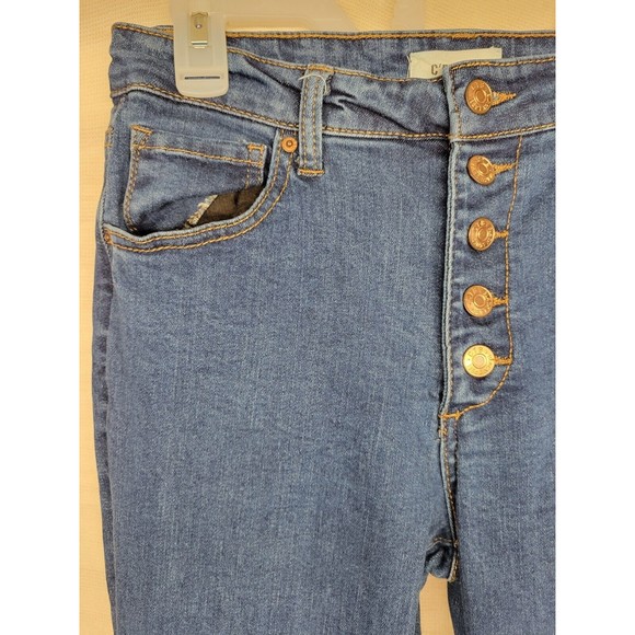 C'est Toi Women's SZ 9/28 Denim Jeans Black Label Button Fly Raw Hem Bell Bottom - Picture 4 of 10